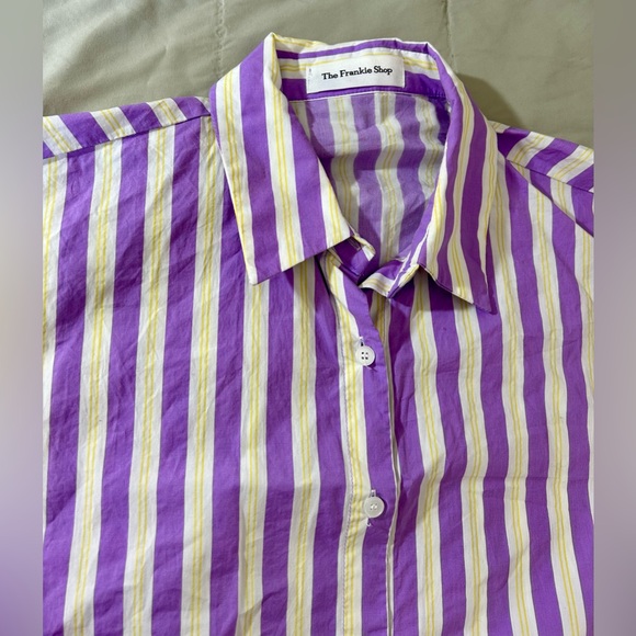 The Frankie Shop Purple, Yellow and White Striped Shirt & Shorts Set Women’s - Picture 7 of 13